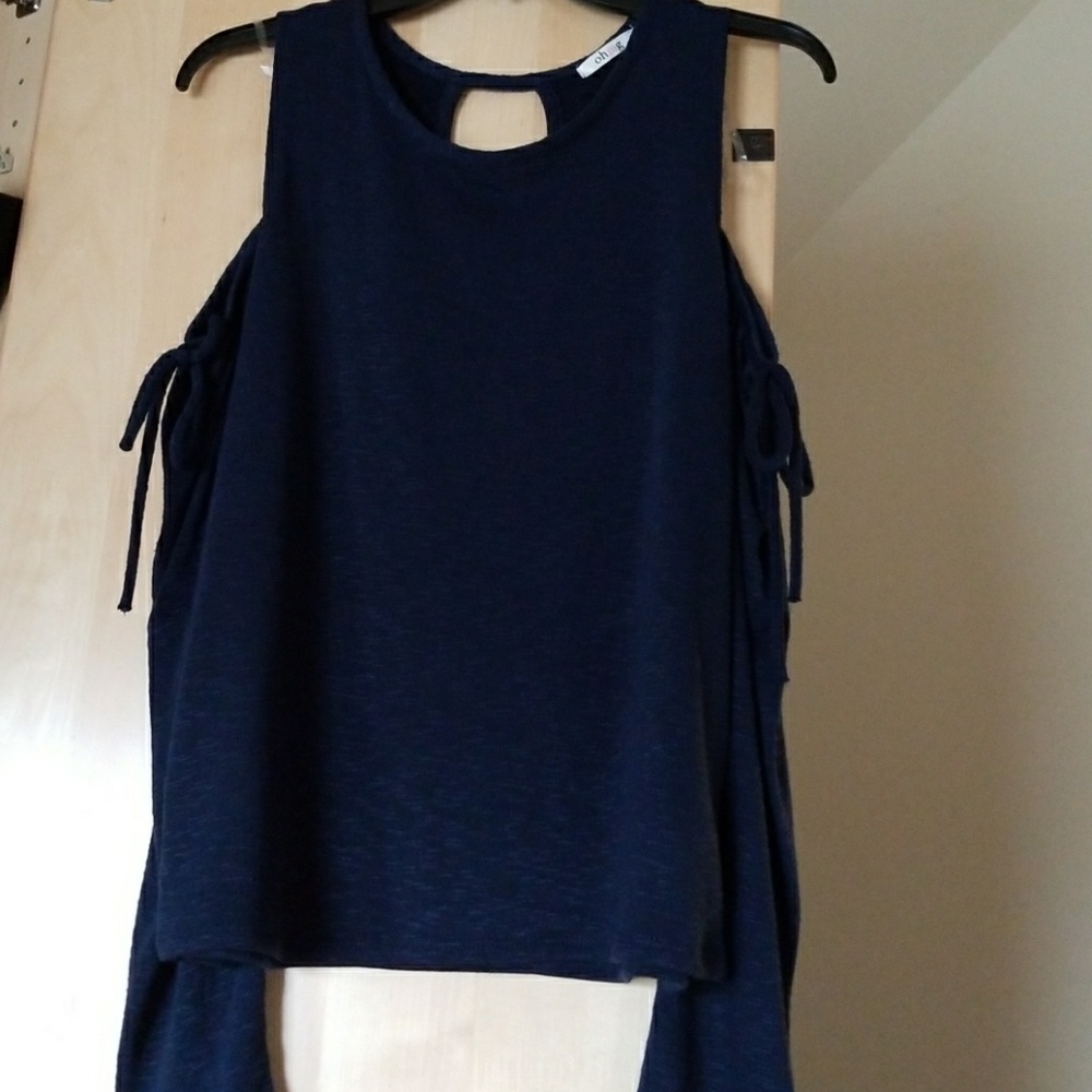 Cold Shoulder Tie Ruffle Top - Picture 3 of 4